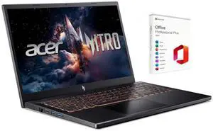 Acer Nitro V Gaming Laptop 15.6" FHD 165Hz Display | Intel Core i5-13420H Processor| NVIDIA GeForce RTX 4050| Backlit |Sleeve|  64GB RAM DDR5 | 2TB SSD  | Windows 11 Pro | Bundle with Office 2021