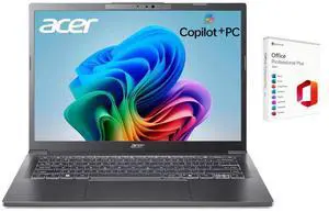 Acer Aspire 14" AI Copilot+ WUXGA (1920 x 1200) Touchscreen Laptop|Intel Core Ultra 7 258V|Integrated Graphics|Backlit|Sleeve| 32GB RAM DDR5 | 1024GB SSD | Windows 11 Pro | Bundle with Office 2021