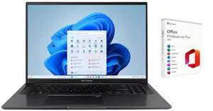 ASUS Vivobook 16" WUXGA 1920 x 1200 Laptop|Intel Core i7-1355U|Intel Iris X graphics|Black|Backlit| 16GB RAM | 1024GB SSD |Windows 11 Pro |Bundle with Office 2021