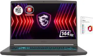 MSI Thin 15.6 144Hz FHD Gaming Laptop|Intel Core i7-13620H Processor|NVIDIA Geforce RTX 4050|Backlit|Black| 16GB RAM | 2TB SSD |Windows 11 Pro |Bundle with Office 2021