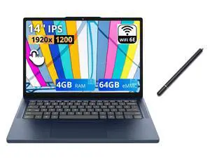 Lenovo IdeaPad Slim Chromebook 14" WUXGA Touchscreen Laptop|MediaTek Kompanio 540|Integrated Graphics|Webcam|Blue| 4GB RAM | 64GB SSD |Chrome OS |Bundle with Stylus Pen Lenovo IdeaPad Slim Chromebook 14" WUXGA Touchscreen Laptop|MediaTek Kompanio 540|Integrated Graphics|Webcam|Blue| 4GB RAM | 64GB SSD |Chrome OS |Bundle with Stylus Pen