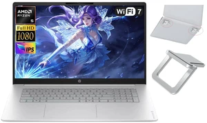 HP OmniBook 3 17.3" FHD IPS Laptop|AMD Ryzen 5 40(Beat i5-1155G7)|AMD Radeon 610M Graphics|Copilot|Silver| 8GB RAM DDR5 | 512GB SSD |Windows 11 Pro |Bundle with Laptop Stand HP OmniBook 3 17.3" FHD IPS Laptop|AMD Ryzen 5 40(Beat i5-1155G7)|AMD Radeon 610M Graphics|Copilot|Silver| 8GB RAM DDR5 | 512GB SSD |Windows 11 Pro |Bundle with Laptop Stand