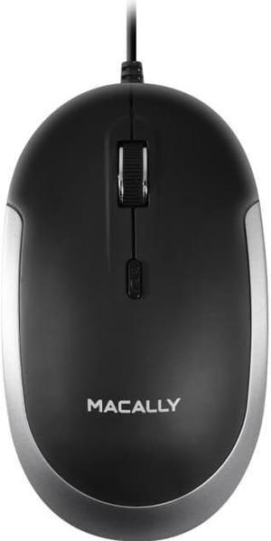 Macally USB Optical Quiet Click Mouse for Mac/PC in Black & Space Gray