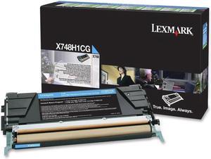 Lexmark X748H1CG High-Yield Toner 10000 Page-Yield Cyan
