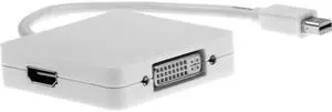 Rocstor Mini Displayport to HDMI Adapter - DVI/HDMI/DP Adapter 3in1 Adapter (YMDHDD-WH)