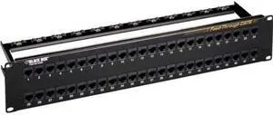 Black Box CAT6 Feed-Through Patch Panel - Unshielded, 48-Port (jpm820a)