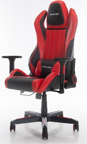 ViscoLogic Cayenne M6 Ergonomic High-Back, 2D Armrest, Reclining Sports Styled Home Office Swivel PC Racing Gaming Chair (Black & Red)
