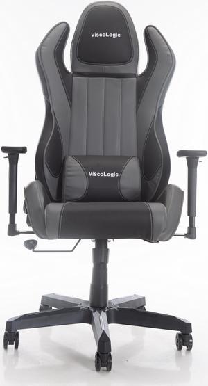 ViscoLogic Cayenne M6 Ergonomic High-Back, 2D Armrest, Reclining Sports Styled Home Office Swivel PC Racing Gaming Chair (Black & Grey)