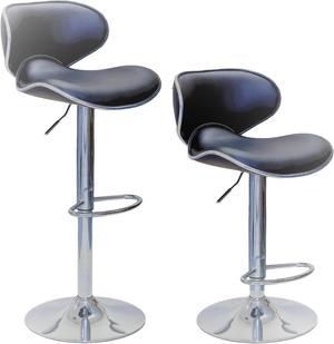 ViscoLogic OASIS Swivel Leatherette Adjustable Hydraulic Bar Stool (Grey Set of 2