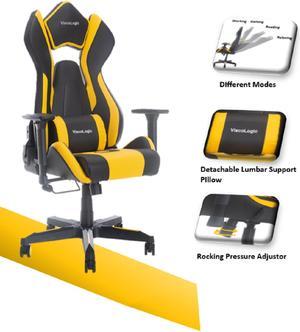ViscoLogic Cayenne M3 Ergonomic High-Back, 2D Armrest, Reclining Sports Styled Home Office PC Racing Gaming Chair (Black & Yellow))