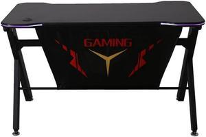 JR100-R ViscoLogic Gaming Desk Computer Table R - Shape Sports Racing Table with LED Lights