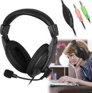 Wired Handsfree Earphone Headphones Headset With Mic For PC Computer Notebook