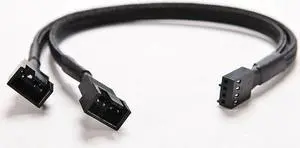 4-Pin PWM to Dual PWM Sleeved Computer Case Fan Power Y-Splitter Adapter Cable