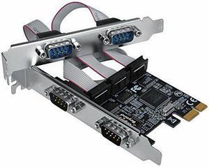 SIIG Quad-Serial 4-Port / RS-232 PCIe Card Adapter w/ 16C550 UART (LB-S00114-S1)