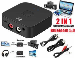 Bluetooth 5.0 Receiver Wireless 3.5mm Jack AUX NFC to 2 RCA Audio Stereo Adapter