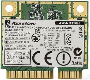 Dual Band 300Mbps Atheros AR5B22 AW-NB110H BT 4.0 Mini PCI E Wireless Wifi Card