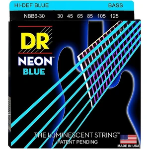 DR Strings Hi-Def NEON Blue Coated 6-String Bass Strings Medium (30-125) DR Strings Hi-Def NEON Blue Coated 6-String Bass Strings Medium (30-125)
