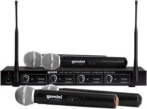Gemini UHF-04M 4-Channel Wireless Handheld Microphone System S1234