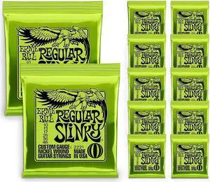Ernie Ball 2221 Nickel Slinky Lime Guitar Strings - Buy 10, Get 2 Free