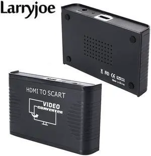 Larryjoe 1080P HDMI to SCART Converter Video Audio Adapter For HD TV DVD Box with Power Adapter