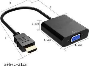 1080P HDMI Male to VGA Male Converter Video Adapter with 3.5mm Audio, HDMI to VGA Adapter with Audio.