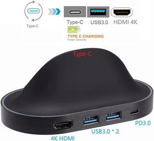 4in1 Type-C to 4K HDMI Video Converter with 2-port USB 3.0 / USB-C Female PD HUB and Phone Charging Dex Station, 4 in 1 USB-C Dex Station with 4K HDMI PD USB3.0 HUB.