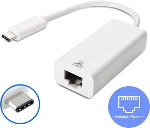 USB C to 1000M Ethernet Network LAN Adapter Cable for Macbook Laptop PC, Type-C to RJ45 Gigabit Network Converter Cable.