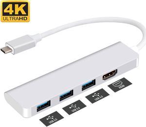 Type-C 4-in-1 Almighty HUB Multiport Adapter with  4K 30HZ HDMI 3 x USB3.0 HUB, 4 in 1 USB-C to 4K HDMI Dock with 3 USB 3.0 HUB.