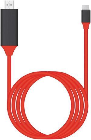 4K 30Hz USB C to HDMI Cable 2m, Type-C to HDMI Adapter Cable 2m Red 3840x2160 30Hz.