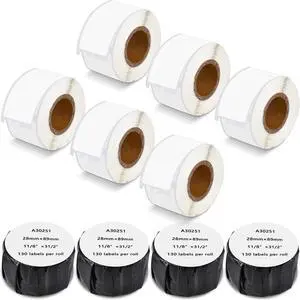 GREENCYCLE Compatible for Dymo 30251 Address Mailing UPC Labels 1 1/8" x 3 1/2" (1" Core) Premium Adhesive & Resolution for DYMO Labelwriter 450 Duo 4XL, 10 Rolls, 130 Labels/Roll [NOT FIT 550 & 5XL]