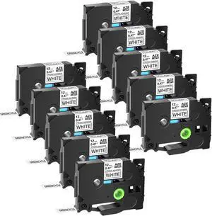 GREENCYCLE 10 Pack Compatible Brother P-touch Extra Strength TZe Label Tape TZe-S231 TZ-S231 TZe-231 TZe231 for Brother P-touch Label Maker PT-D210 PT-D600 PT-H110 PT-D400AD (0.47" x 26.2' 12mm x 8m)