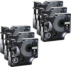 GREENCYCLE 6 Pack Compatible for DYMO D1 Label Maker Refill 45021 S0720610 White on Black, 1/2 Inch x 23 Ft for DYMO LabelManager 160 280 210D 360D 420P Wireless PnP 220P 260P 500TS 450DUO GREENCYCLE 6 Pack Compatible for DYMO D1 Label Maker Refill 45021 S0720610 White on Black, 1/2 Inch x 23 Ft for DYMO LabelManager 160 280 210D 360D 420P Wireless PnP 220P 260P 500TS 450DUO
