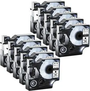 GREENCYCLE 10 Pack Compatible for DYMO D1 Label Maker Refill 45013 S0720530 Black on White, 1/2 Inch x 23 Ft for DYMO LabelManager 160 280 210D 360D 420P Wireless PnP 220P 260P 500TS 450DUO GREENCYCLE 10 Pack Compatible for DYMO D1 Label Maker Refill 45013 S0720530 Black on White, 1/2 Inch x 23 Ft for DYMO LabelManager 160 280 210D 360D 420P Wireless PnP 220P 260P 500TS 450DUO