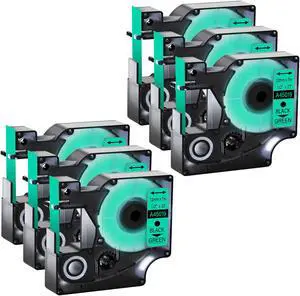 GREENCYCLE 6 Pack Compatible for DYMO D1 Label Maker Refill 45019 S0720590 Black on Green, 1/2 Inch x 23 Ft for DYMO LabelManager 160 280 210D 360D 420P Wireless PnP 220P 260P 500TS 450DUO GREENCYCLE 6 Pack Compatible for DYMO D1 Label Maker Refill 45019 S0720590 Black on Green, 1/2 Inch x 23 Ft for DYMO LabelManager 160 280 210D 360D 420P Wireless PnP 220P 260P 500TS 450DUO