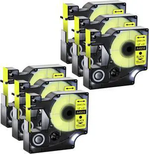 GREENCYCLE 6 Pack Compatible for DYMO D1 Label Maker Refill 45018 S0720580 Blue on Yellow, 1/2 Inch x 23 Ft for DYMO LabelManager 160 280 210D 360D 420P Wireless PnP 220P 260P 500TS 450DUO GREENCYCLE 6 Pack Compatible for DYMO D1 Label Maker Refill 45018 S0720580 Blue on Yellow, 1/2 Inch x 23 Ft for DYMO LabelManager 160 280 210D 360D 420P Wireless PnP 220P 260P 500TS 450DUO