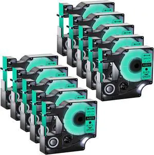 GREENCYCLE 10 Pack Compatible for DYMO D1 Label Maker Refill 45019 S0720590 Black on Green, 1/2 Inch x 23 Ft for DYMO LabelManager 160 280 210D 360D 420P Wireless PnP 220P 260P 500TS 450DUO GREENCYCLE 10 Pack Compatible for DYMO D1 Label Maker Refill 45019 S0720590 Black on Green, 1/2 Inch x 23 Ft for DYMO LabelManager 160 280 210D 360D 420P Wireless PnP 220P 260P 500TS 450DUO