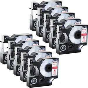 GREENCYCLE 10 Pack Compatible for DYMO D1 Label Maker Refill 45015 S0720550 Red on White, 1/2 Inch x 23 Ft for DYMO LabelManager 160 280 210D 360D 420P Wireless PnP 220P 260P 500TS 450DUO GREENCYCLE 10 Pack Compatible for DYMO D1 Label Maker Refill 45015 S0720550 Red on White, 1/2 Inch x 23 Ft for DYMO LabelManager 160 280 210D 360D 420P Wireless PnP 220P 260P 500TS 450DUO