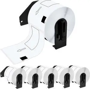 GREENCYCLE 6 Roll DK-1202 DK1202 Die-Cut Address Labels 2.4'' x 3.9'' (62 mm x 100 mm) Compatible for Brother QL-1050 QL-1050N QL-1060N QL-1100 QL-1110NWB, 300 Labels/Roll,with Cartridge Frame