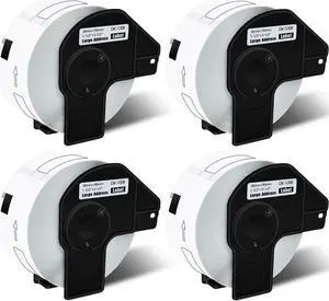 GREENCYCLE 4 Rolls DK-1208 DK1208 Die-Cut Address Labels 1-1/2" x 3-1/2" (38 mm x 90 mm) Compatible for Brother QL-1050 QL-1050N QL-1060N QL-1100 QL-1110NWB, 400 Labels/Roll,with Cartridge Frame