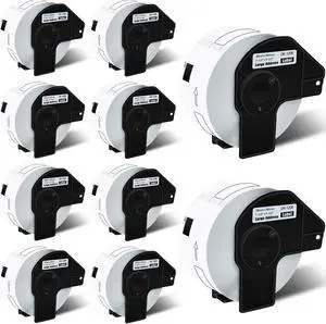 GREENCYCLE 10 Rolls DK-1208 DK1208 Die-Cut Address Labels 1-1/2" x 3-1/2" (38 mm x 90 mm) Compatible for Brother QL-1050 QL-1050N QL-1060N QL-1100 QL-1110NWB, 400 Labels/Roll,with Cartridge Frame