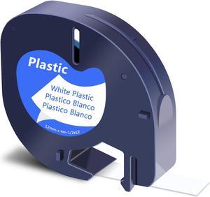 GREENCYCLE 20 Pack Compatible for Dymo LetraTag Refills 91331 91201 91221 59422 S0721660 12mm Black on White 1/2 inch x 13ft Plastic Label Tape for LetraTag 100H LT-100T Plus LT110T QX50 Label Maker