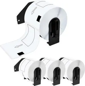 GREENCYCLE 4 Roll DK-1202 DK1202 Die-Cut Address Labels 2.4'' x 3.9'' (62 mm x 100 mm) Compatible for Brother QL-1050 QL-1050N QL-1060N QL-1100 QL-1110NWB, 300 Labels/Roll,with Cartridge Frame