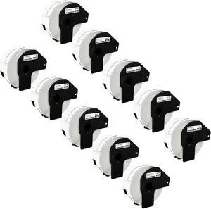 GREENCYCLE 10 Roll DK-1201 DK1201 Die-Cut Address Labels 1.14" x 3.5" (29 mm x 90 mm) Compatible for Brother QL-1050 QL-1050N QL-1060N QL-1100 QL-1110NWB, 400 Labels/Roll,with Cartridge Frame
