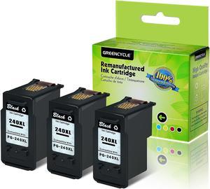 GREENCYCLE 3PK PG-240XL 240XL Black Ink Cartridge Compatible for Canon PIXMA MG MX Printer(With Chip, Show Ink Level)