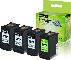 GREENCYCLE 4 Pack Ink Cartridge Compatible Set PG-240XL CL-241XL (3 Black & 1 Color)  for Canon PIXMA MX452 MX472 MG2220 MG3220 Printer,With Chip