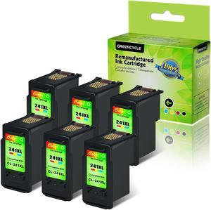 GREENCYCLE 6PK CL-241XL 241XL Tri-color Ink Cartridge Compatible for Canon PIXMA MG MX Printer(With Chip, Show Ink Level)