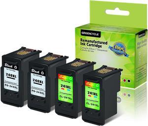 GREENCYCLE 4 Pack Ink Cartridge Compatible Set PG-240XL CL-241XL (2 Black & 2 Color)  for Canon PIXMA MX452 MX472 MG2220 MG3220 Printer,With Chip