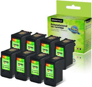 GREENCYCLE 8PK CL-241XL 241XL Tri-color Ink Cartridge Compatible for Canon PIXMA MG MX Printer(With Chip, Show Ink Level)