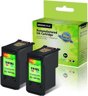 GREENCYCLE 2PK CL-241XL 241XL Tri-color Ink Cartridge Compatible for Canon PIXMA MG MX Printer(With Chip, Show Ink Level)