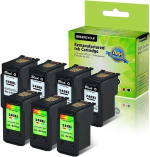 GREENCYCLE Ink Cartridge Compatible Set PG-240XL CL-241XL (4 Black & 3 Color)  for Canon PIXMA MX452 MX472 MG2220 MG3220 Printer,With Chip